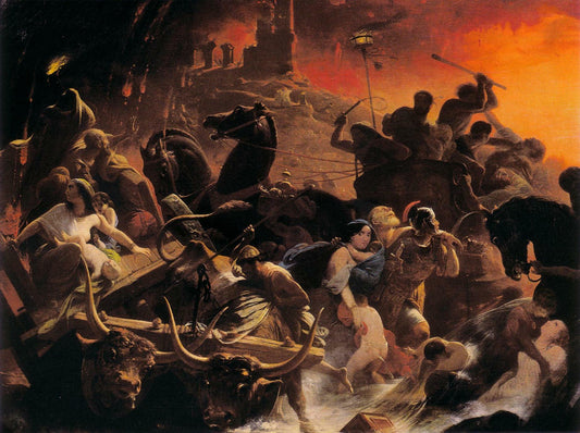 The Last Days of Pompeii, vintage artwork by Henri-Frederic Schopin, A3 (16x12") Poster Print