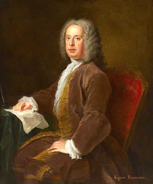 Giovanni Bononcini, vintage artwork by Attributed to Bartholomew Dandridge, 12x8" (A4) Poster