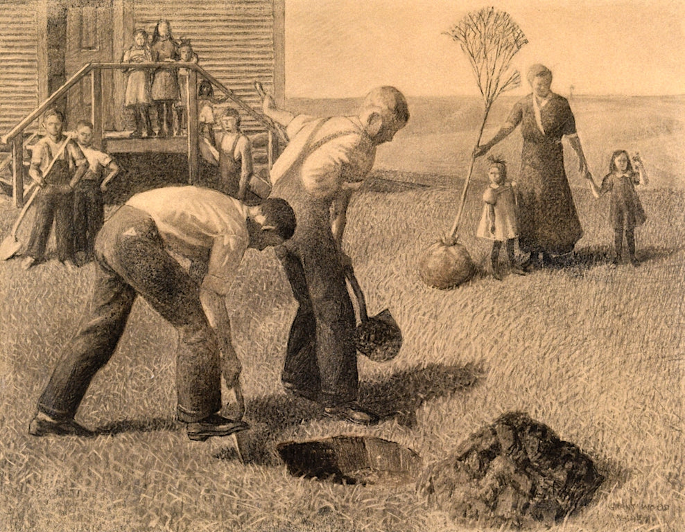 Study for  by Grant Wood,16x12(A3) Poster