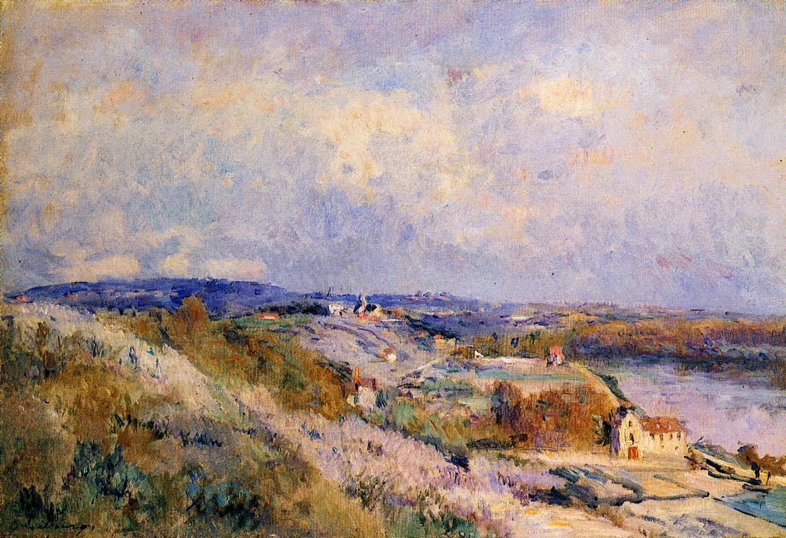 The Hills of Herblay in Spring, vintage artwork by Albert Lebourg, 12x8" (A4) Poster