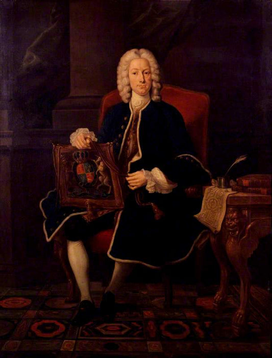 Portrait of Lord John Hervey, vintage artwork by Workshop of Jean-Baptiste Van Loo, 12x8" (A4) Poster