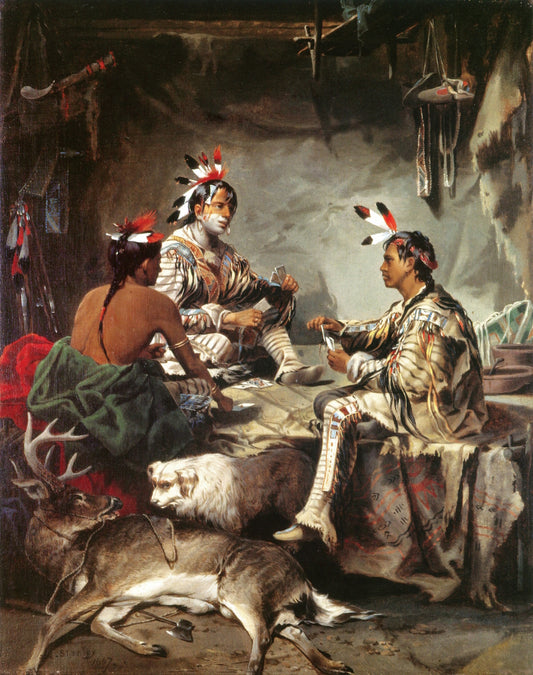 Gambling for the Buck, vintage artwork by John Mix Stanley, A3 (16x12") Poster Print
