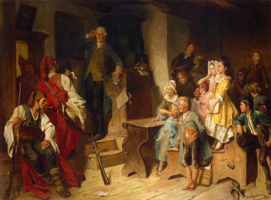 The Interrupted Lesson, vintage artwork by Adolf Eberle, 12x8" (A4) Poster