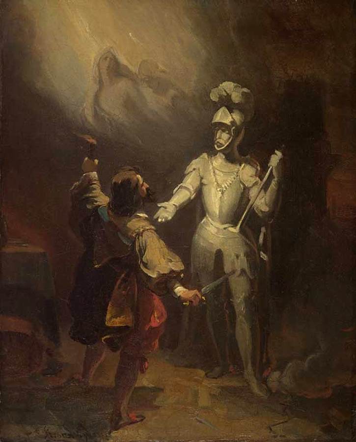 Don Juan and the Statute of the Commander, vintage artwork by Alexandre-Evariste Fragonard, 12x8" (A4) Poster