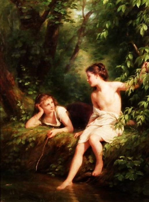 The Woodland Pool, vintage artwork by Fritz Zuber-Buhler, 12x8" (A4) Poster