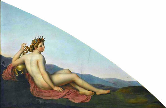 Ceiling of the Ballroom of Compiègne Castle, Naiad, vintage artwork by Anne-Louis Girodet de Roussy-Trioson, 12x8" (A4) Poster