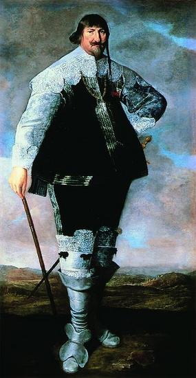 Portrait of Christian IV, vintage artwork by Abraham Wuchters, 12x8" (A4) Poster
