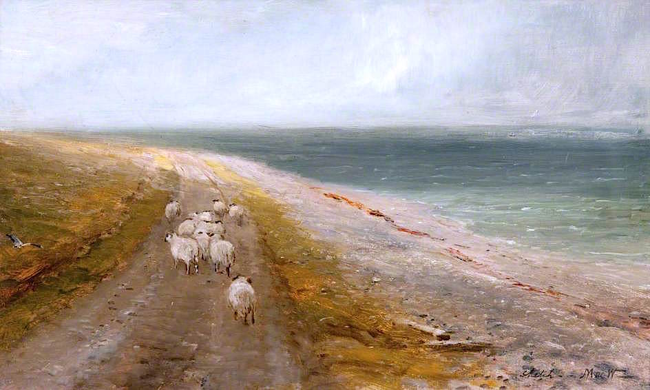 Stray Sheep, vintage artwork by John MacWhirter, 12x8" (A4) Poster