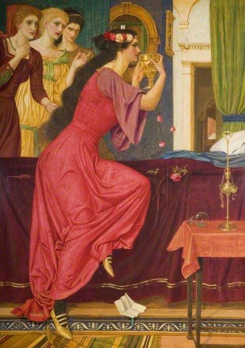 Sigismonda Drinking the Poison, vintage artwork by Joseph Edward Southall, 12x8" (A4) Poster