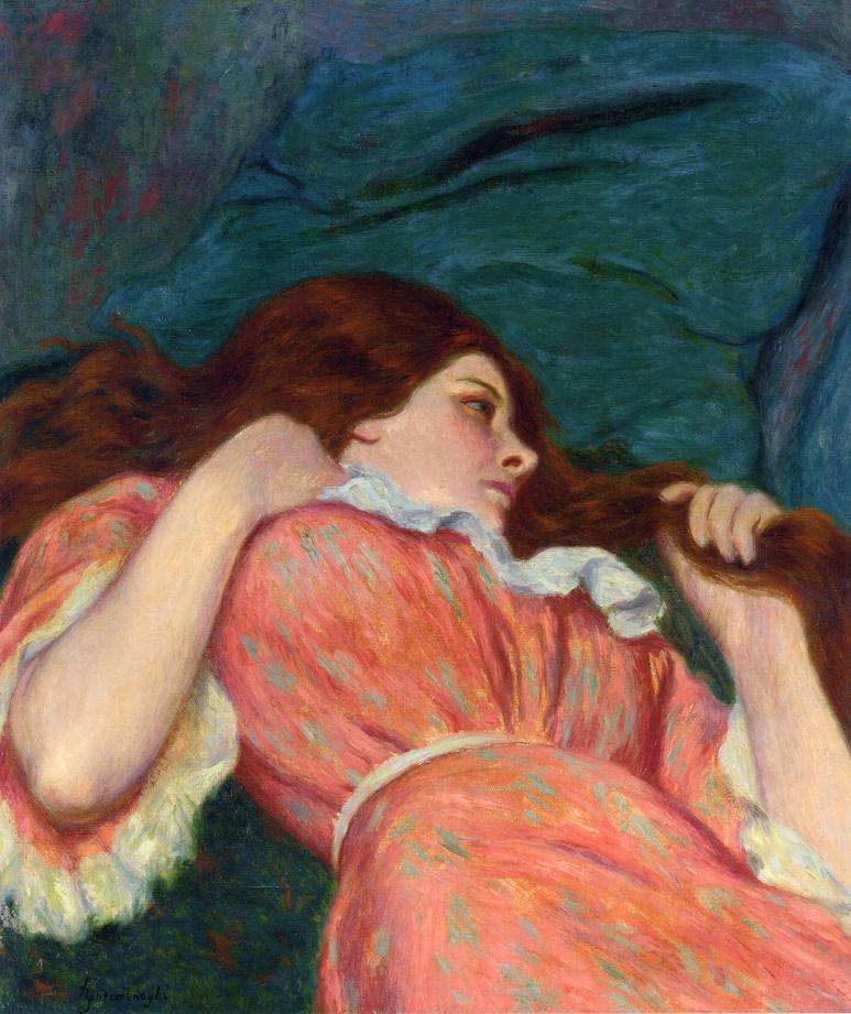 Languor, vintage artwork by Federico Zandomeneghi, 12x8" (A4) Poster