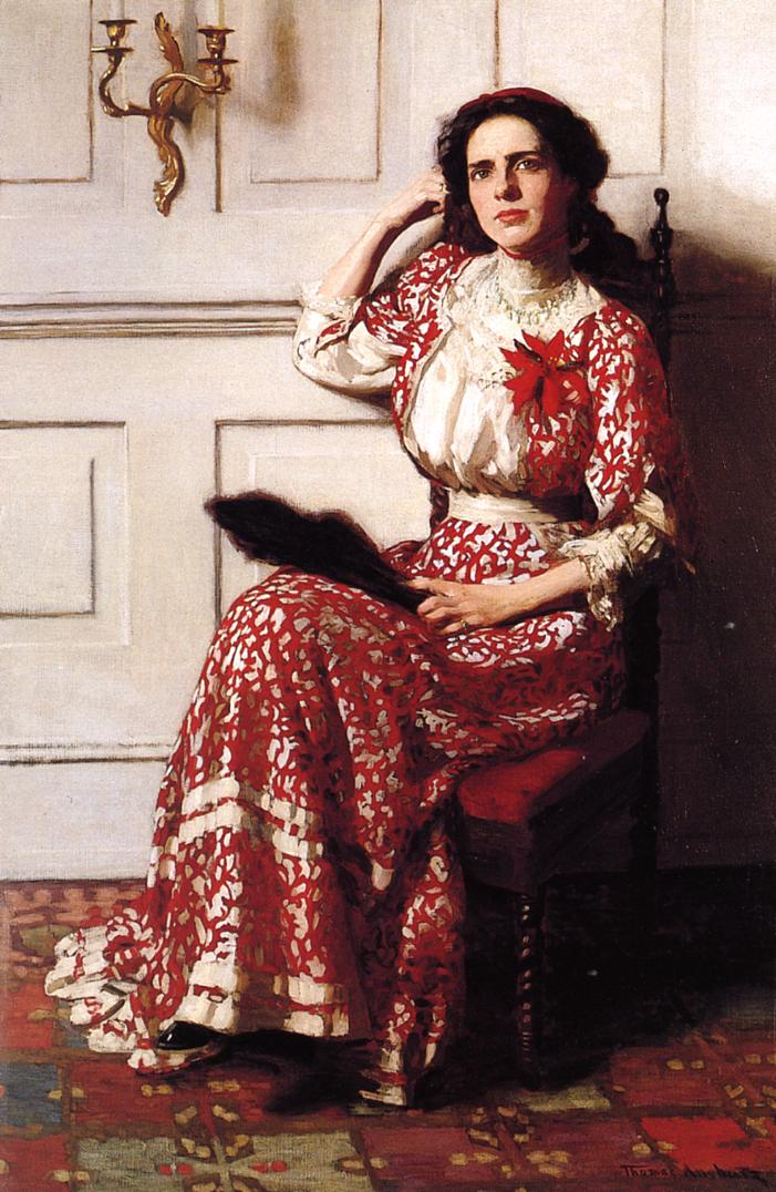 Portrait of Rebecca H. Whelan, vintage artwork by Thomas P. Anshutz, 12x8" (A4) Poster