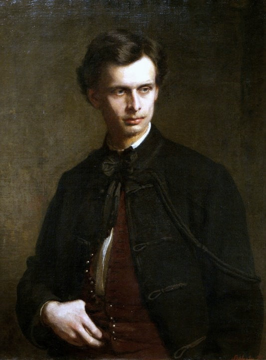 Portrait of János Greguss, vintage artwork by Bertalan Szekely, 12x8" (A4) Poster