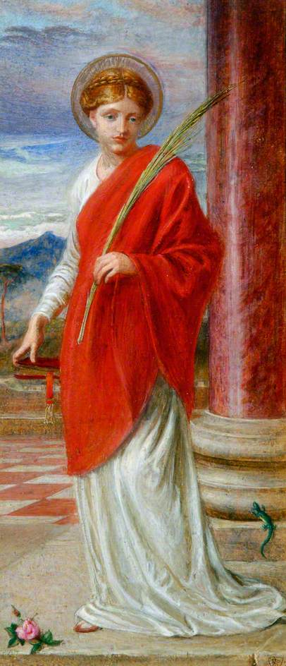 Santa Bibiana, vintage artwork by Frederick James Shields, 12x8" (A4) Poster
