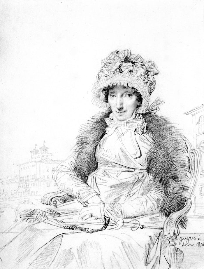 Mrs. John Mackie, vintage artwork by Jean-Auguste-Dominique Ingres, 12x8