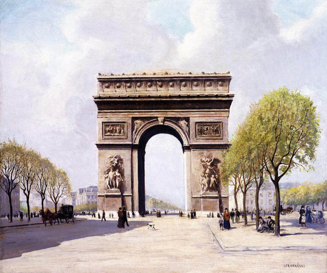 The Arc de Triomphe, vintage artwork by Jean-François Raffaëlli, 12x8" (A4) Poster