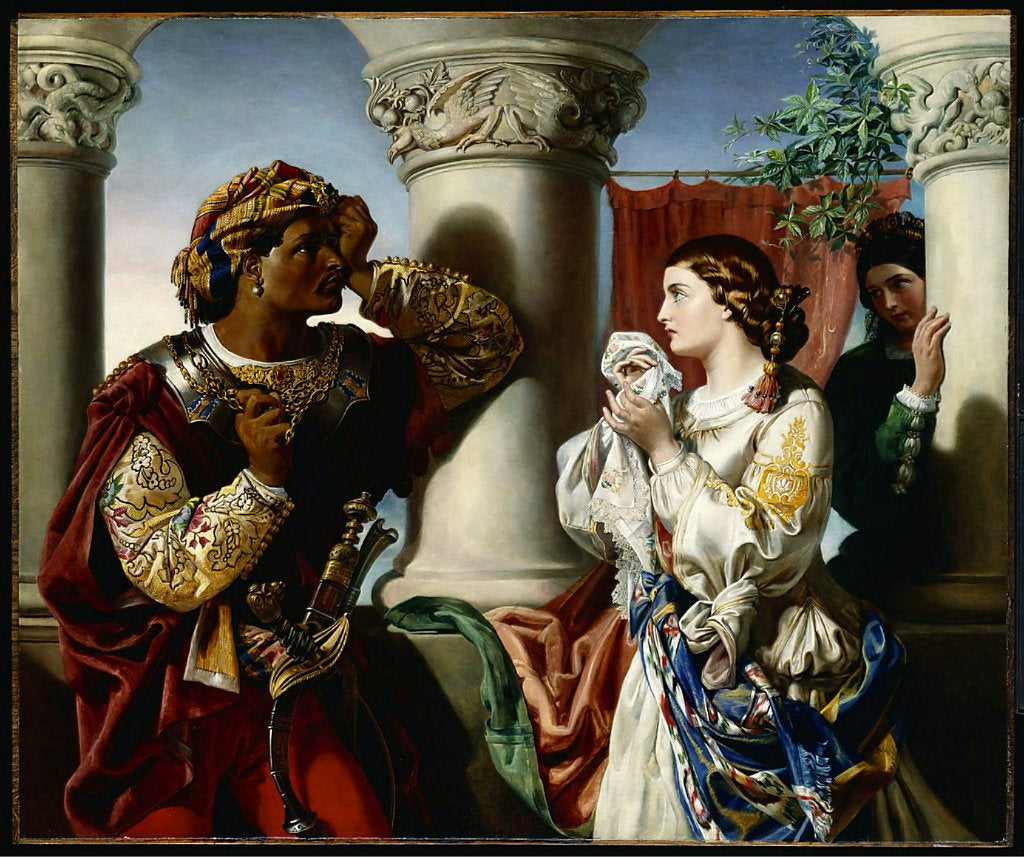 Othello and Desdemona, vintage artwork by Daniel Maclise, R.A., A3 (16x12") Poster Print