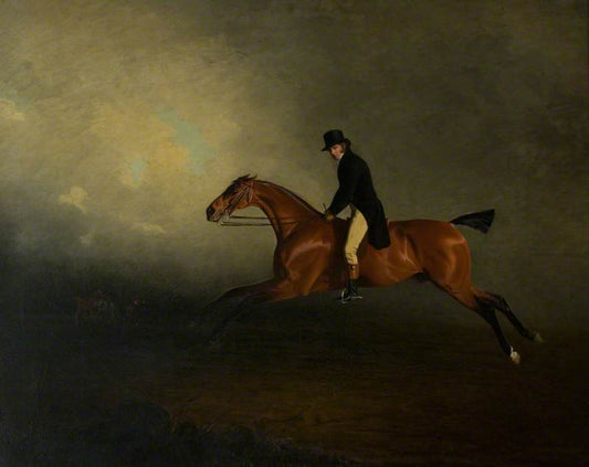 Archibald Kennedy Riding a Match from Culzean to Glasgow, vintage artwork by Benjamin Marshall, 12x8" (A4) Poster