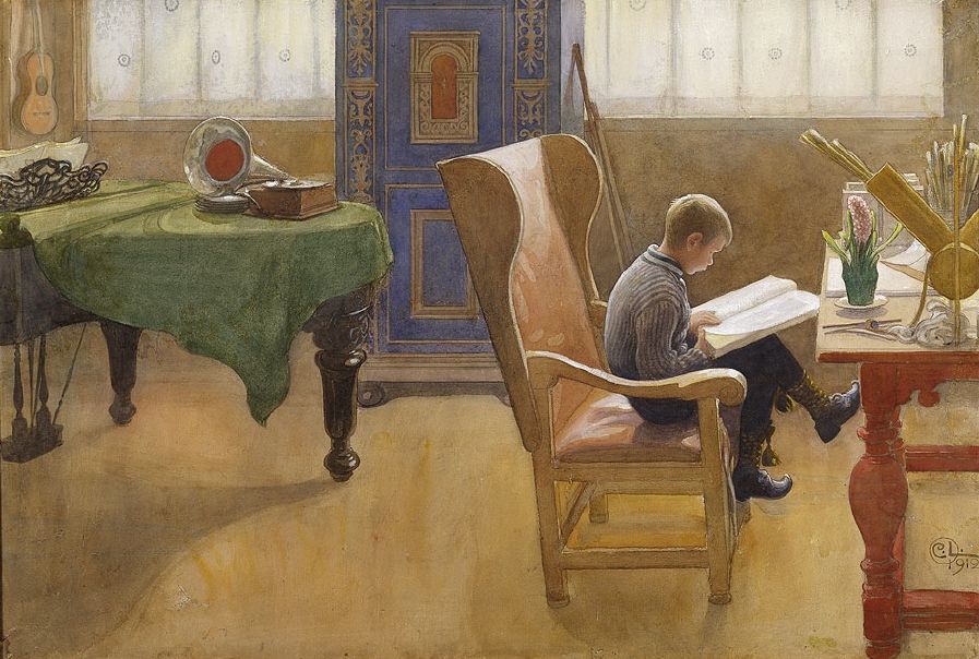 Esbjorn at the Study Corner by Carl Larsson,A3(16x12")Poster