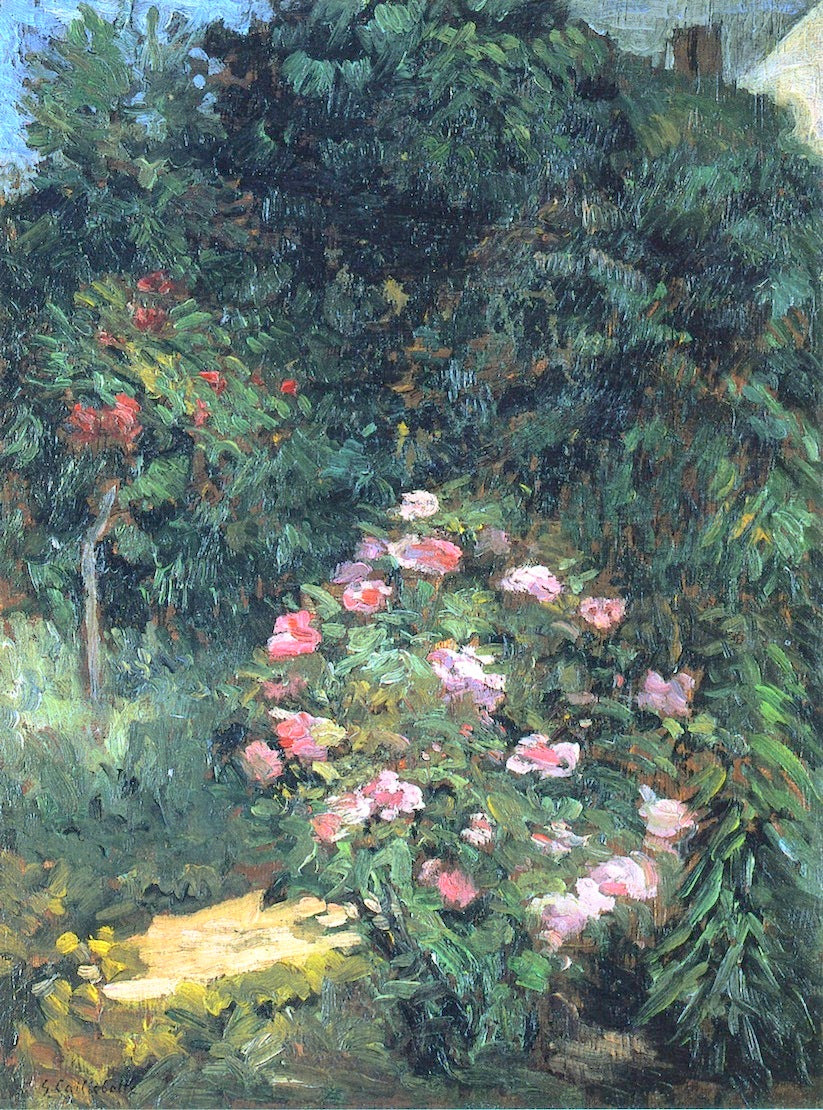 Flower Bed, vintage artwork by Gustave Caillebotte, 12x8" (A4) Poster