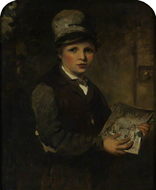 Boy Selling 'Punch', vintage artwork by James Sant, R.A., A3 (16x12") Poster Print