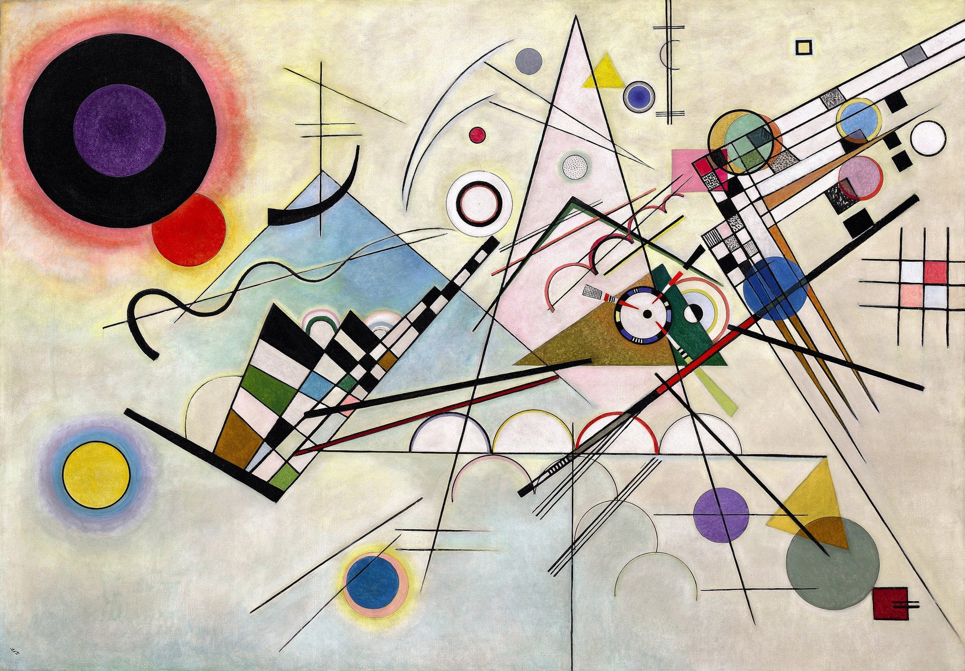 Composition 8, vintage artwork by Wassily Kandinsky, 12x8" (A4) Poster
