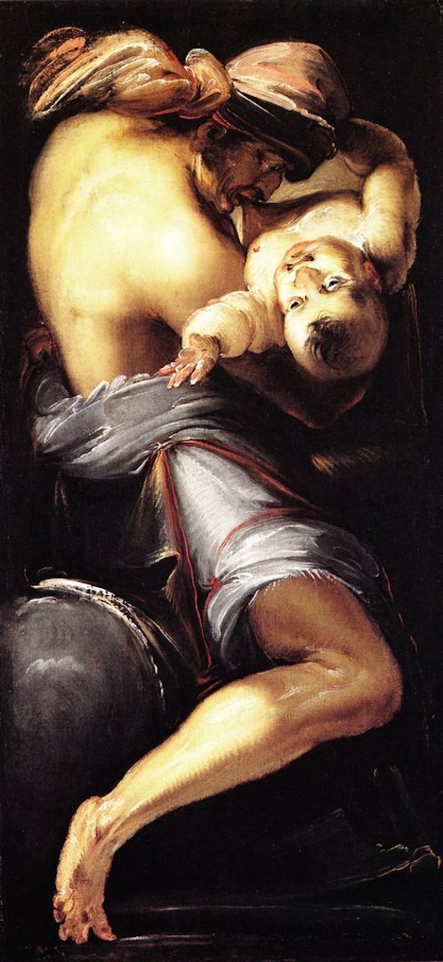 Saturn Devouring His Children, vintage artwork by Daniele Crespi, 12x8" (A4) Poster