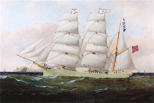 The Norwegian Bark, Arctic of Sandelford, vintage artwork by William Howard Yorke, 12x8" (A4) Poster