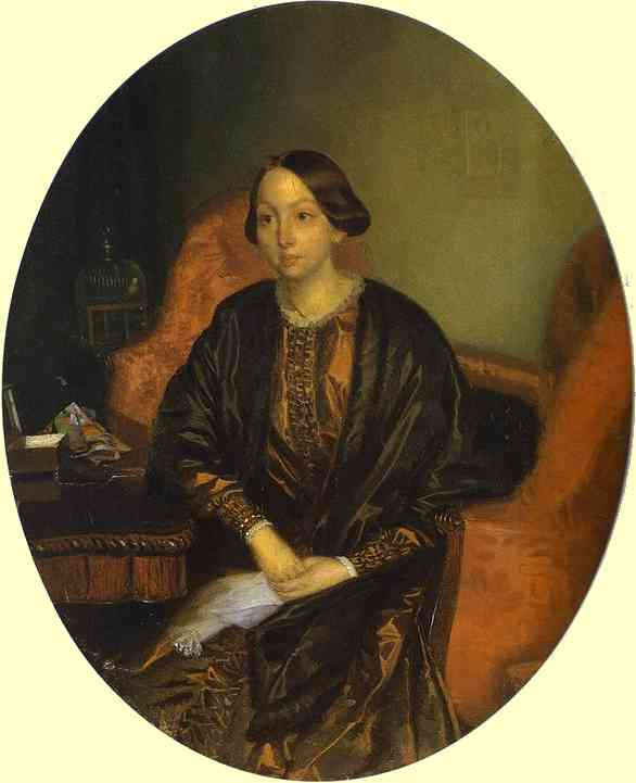 Portrait of Amalia Legrand, vintage artwork by Pavel Fedotov, A3 (16x12") Poster Print