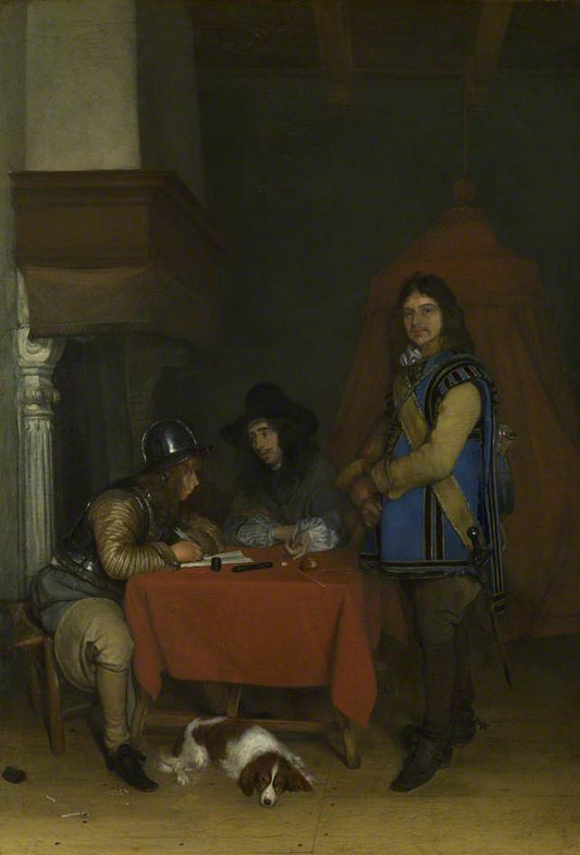 An Officer Dictating a Letter, vintage artwork by Gerard ter Borch, 12x8" (A4) Poster