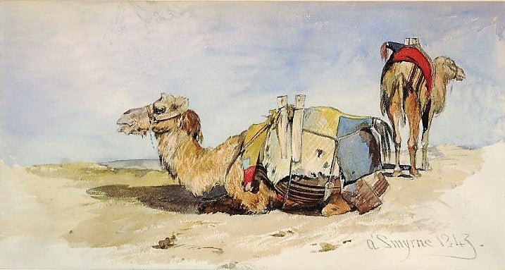 Camels, Smyrna, vintage artwork by William James Müller, A3 (16x12") Poster Print