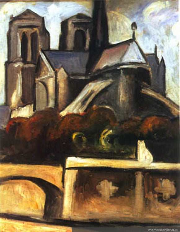 Notre Dame de Paris by Manuel Ortiz de Zarate,16x12(A3) Poster