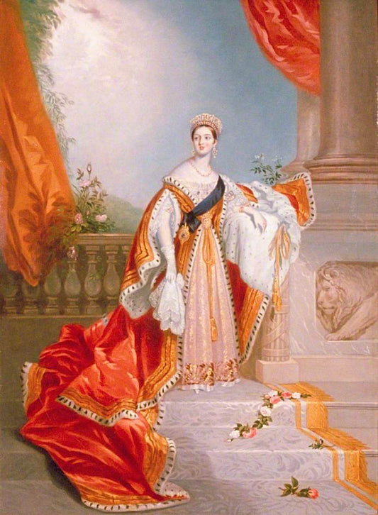 Queen Victoria, in Coronation Robes, vintage artwork by Alfred Edward Chalon, 12x8" (A4) Poster