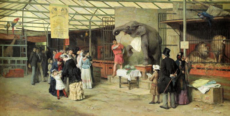 Grande Menagerie, Venezia, vintage artwork by Giuseppe Barison, 12x8" (A4) Poster