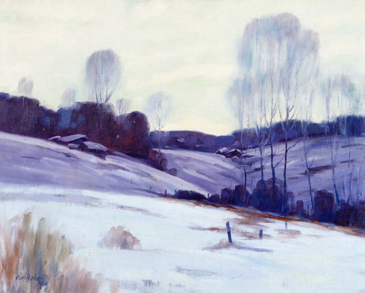 Winter Hills, vintage artwork by George Herbert Baker, 12x8" (A4) Poster