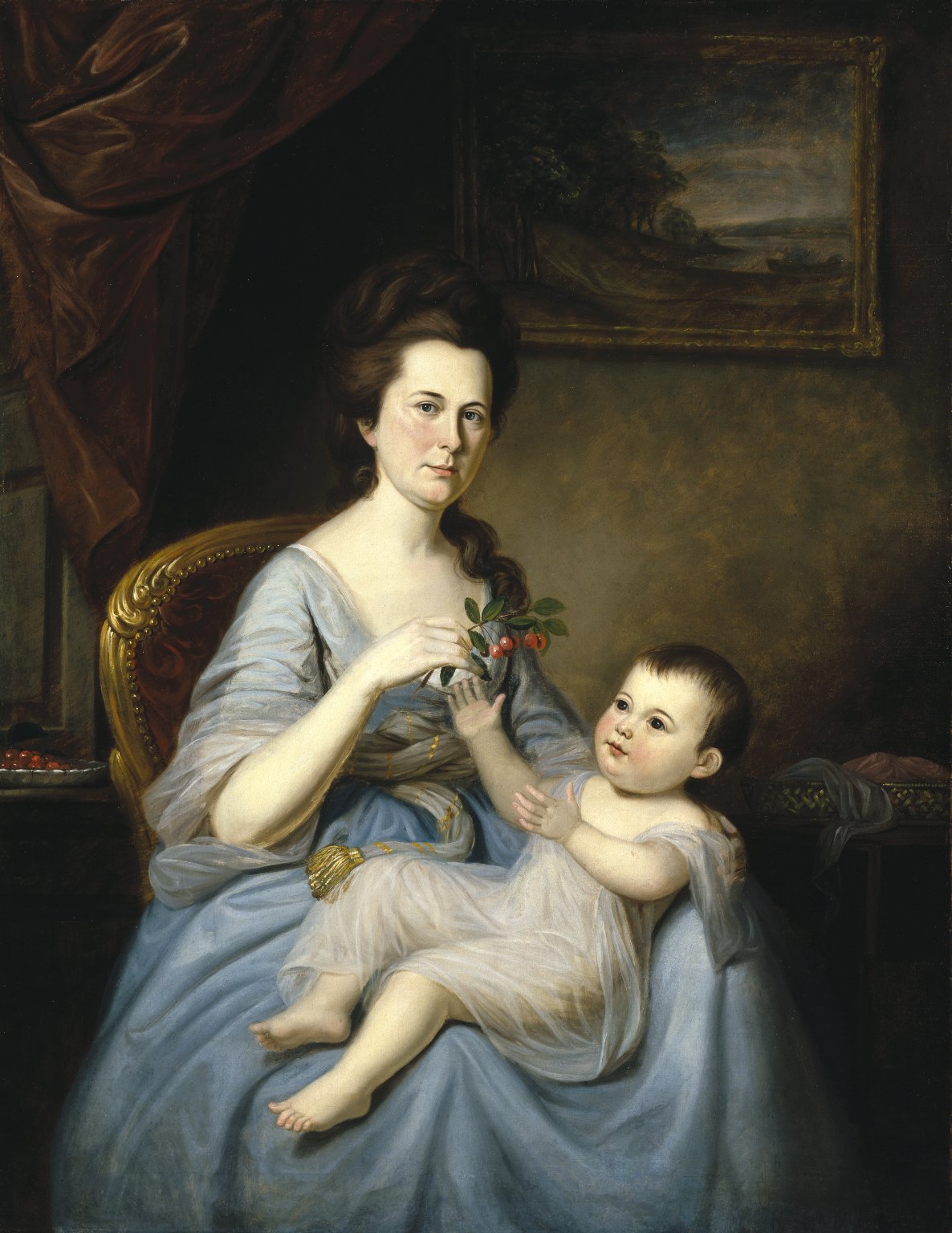 Mrs. David Forman and Child, vintage artwork by Charles Willson Peale, 12x8" (A4) Poster