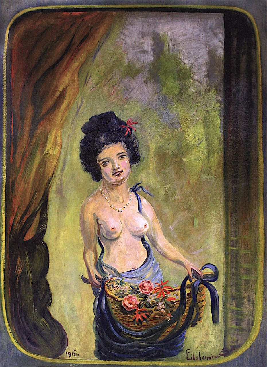 Flower Girl by Louis M. Eilshemius,A3(16x12")Poster