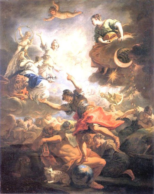 Allegory of Tuscany, vintage artwork by Sebastiano Ricci, 12x8" (A4) Poster
