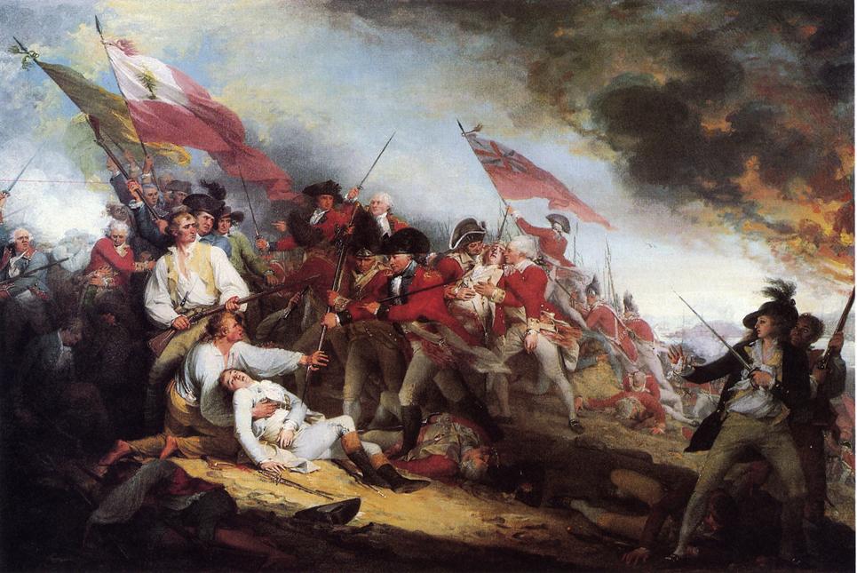 The Death of General Warren at the Battle of  Bunker's Hill, vintage artwork by John Trumbull, 12x8" (A4) Poster