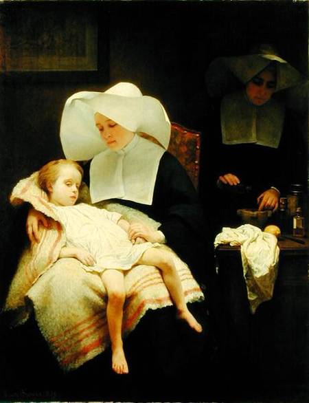Sisters of Mercy, vintage artwork by Henriette Browne, 12x8" (A4) Poster