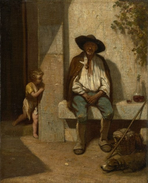 Italian Peasant, vintage artwork by Alexandre-Gabriel Decamps, A3 (16x12