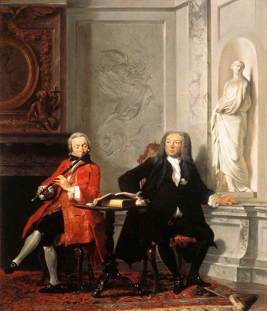 Jeronimus Tonneman and his Son, vintage artwork by Cornelis Troost, 12x8" (A4) Poster