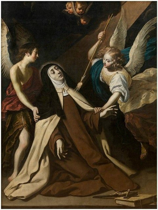 Ecstasy of Saint Teresa, vintage artwork by Gerard Seghers, 12x8" (A4) Poster