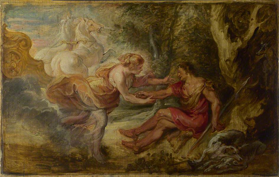 Aurora Abducting Cephalus, vintage artwork by Peter Paul Rubens, 12x8" (A4) Poster