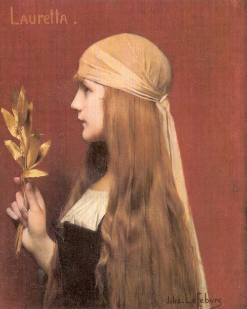 Lauretta, vintage artwork by Jules Joseph Lefebvre, 12x8" (A4) Poster