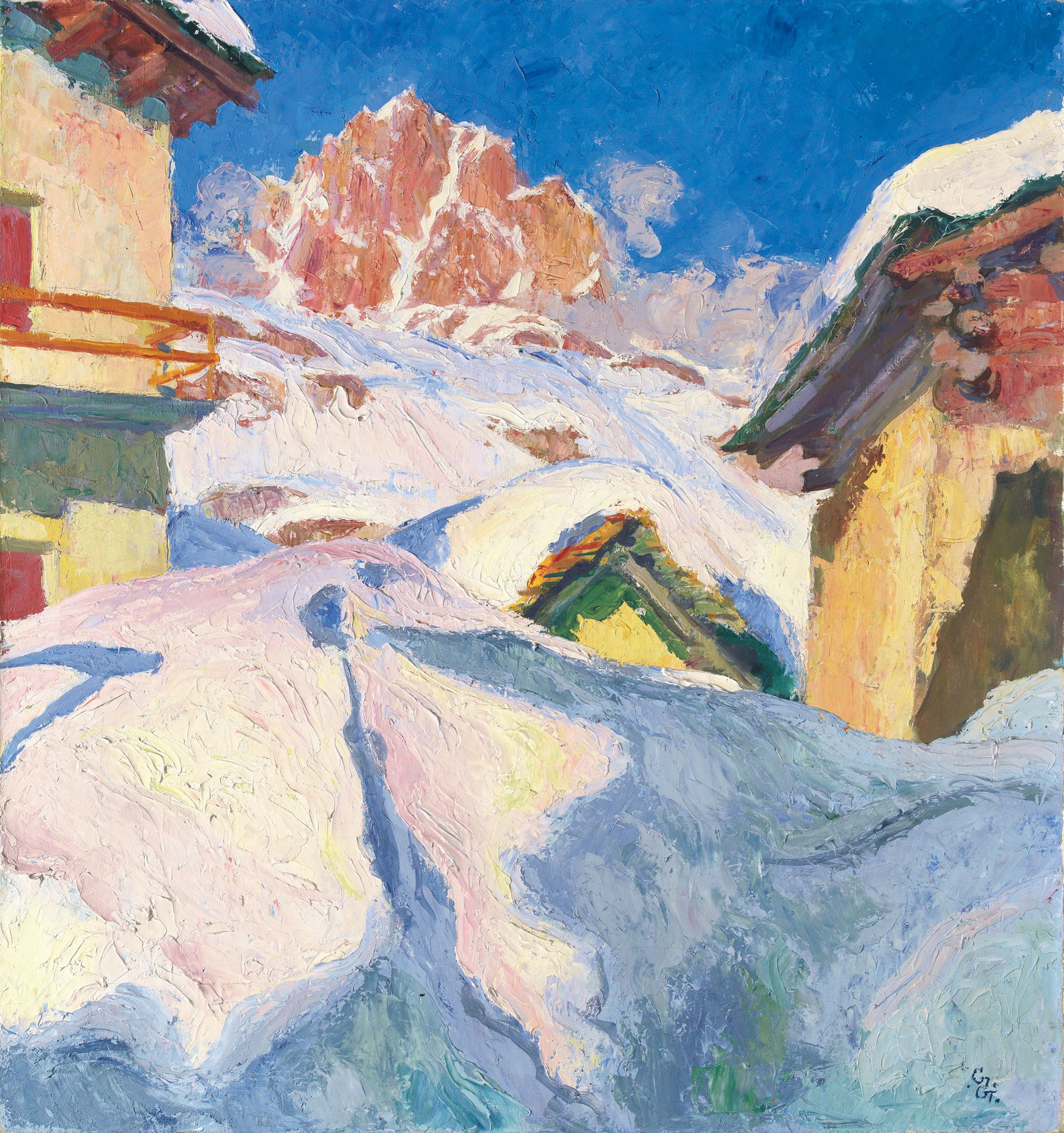 Capolago in Winter by Giovanni Giacometti,A3(16x12")Poster