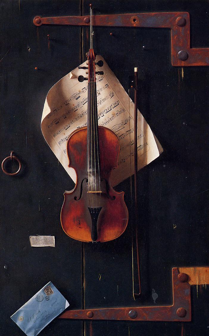 The Old Violin, vintage artwork by William Michael Harnett, 12x8" (A4) Poster