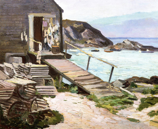 Fish Shack and Lobster Pots by Abraham J. Bogdanove,16x12(A3) Poster