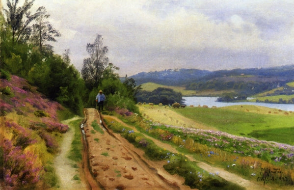 The Country Road, vintage artwork by Peder Mork Mønsted, 12x8" (A4) Poster