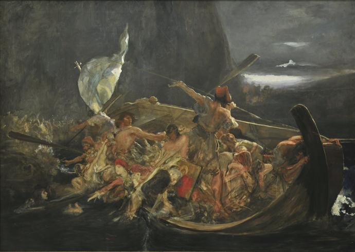 After the destruction of Psara, vintage artwork by Nicholas Gyzis, 12x8" (A4) Poster