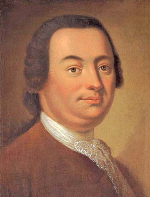 Johann Christoph Friedrich Bach, vintage artwork by Georg David Matthieu, 12x8" (A4) Poster